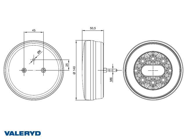 3010202 LED BAKLYS HØ/VE 140X50,5 12-2