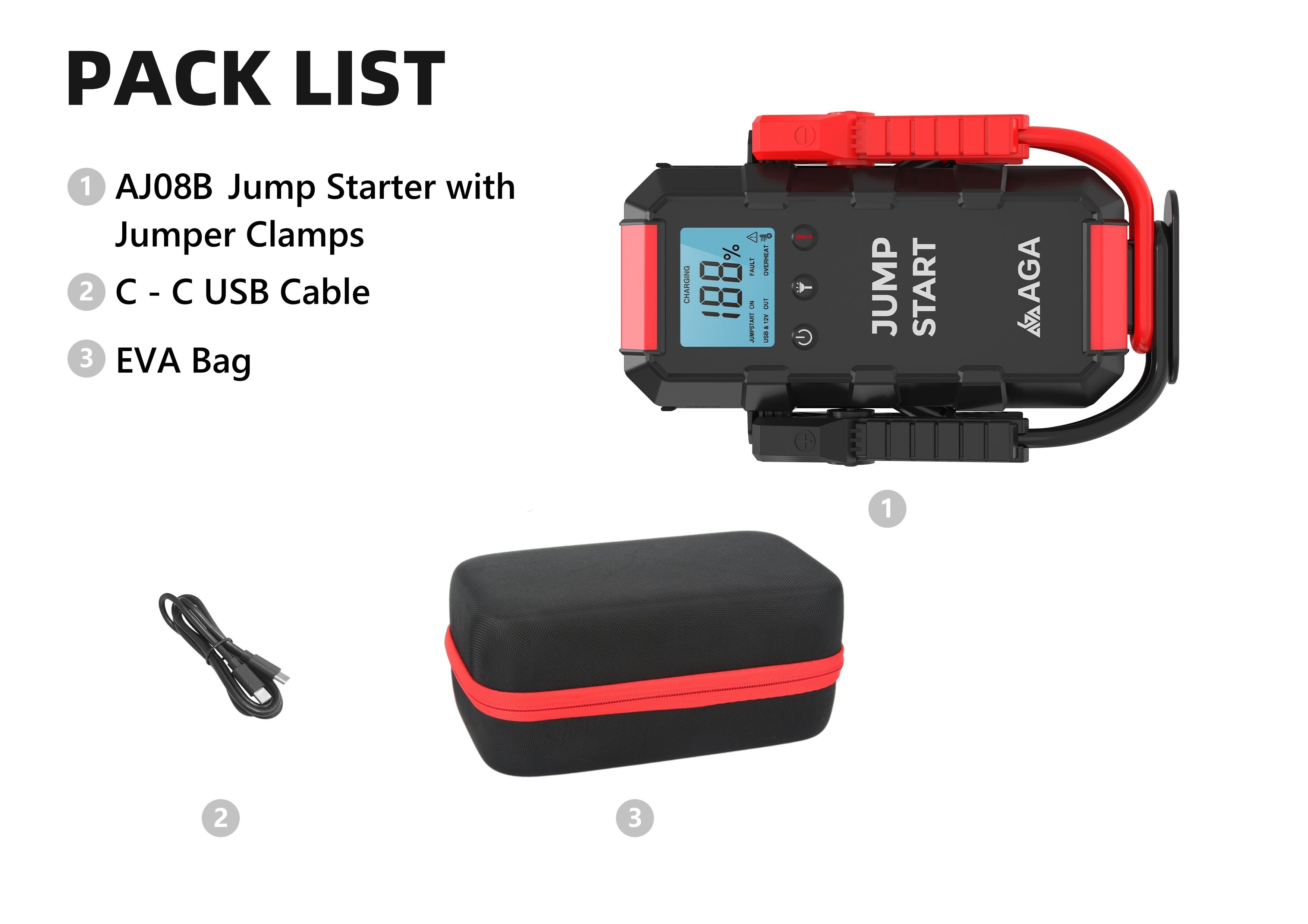 AJ08B Startbooster 24000mAh 2000A