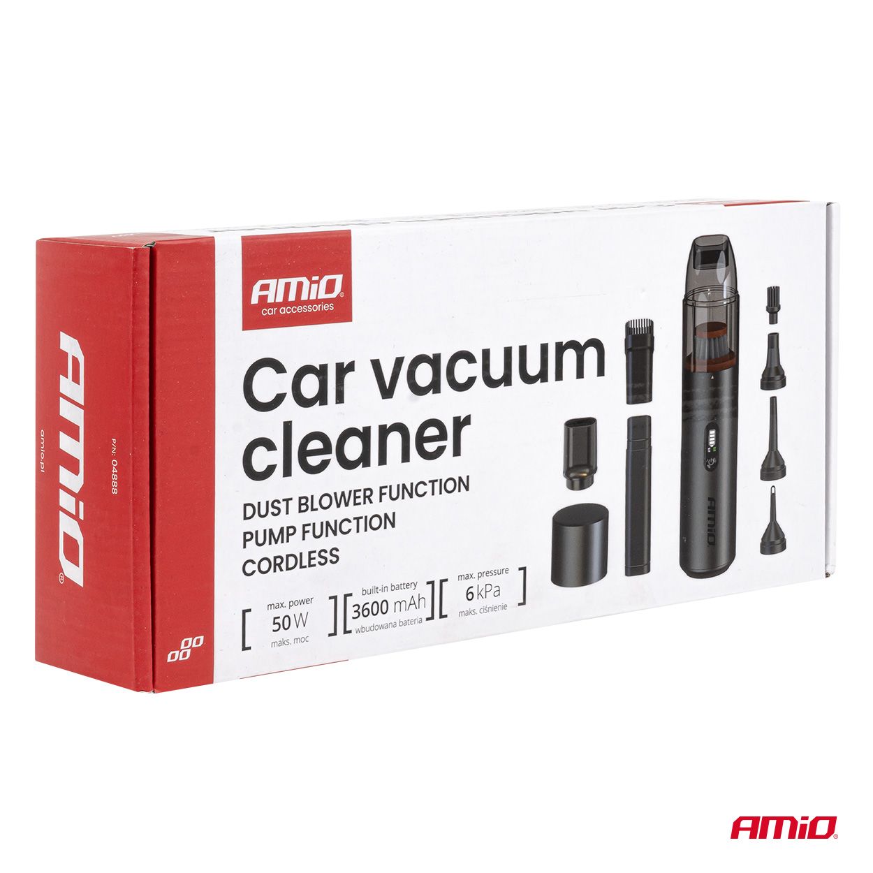 Car vacuum cleaner 6 kPa 50W 150ml (BATT) AMIO-04888