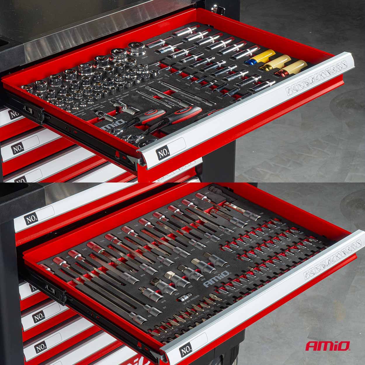 Tool Cabinet with 258-piece Tool Set 840x460x870mm AMIO-04892