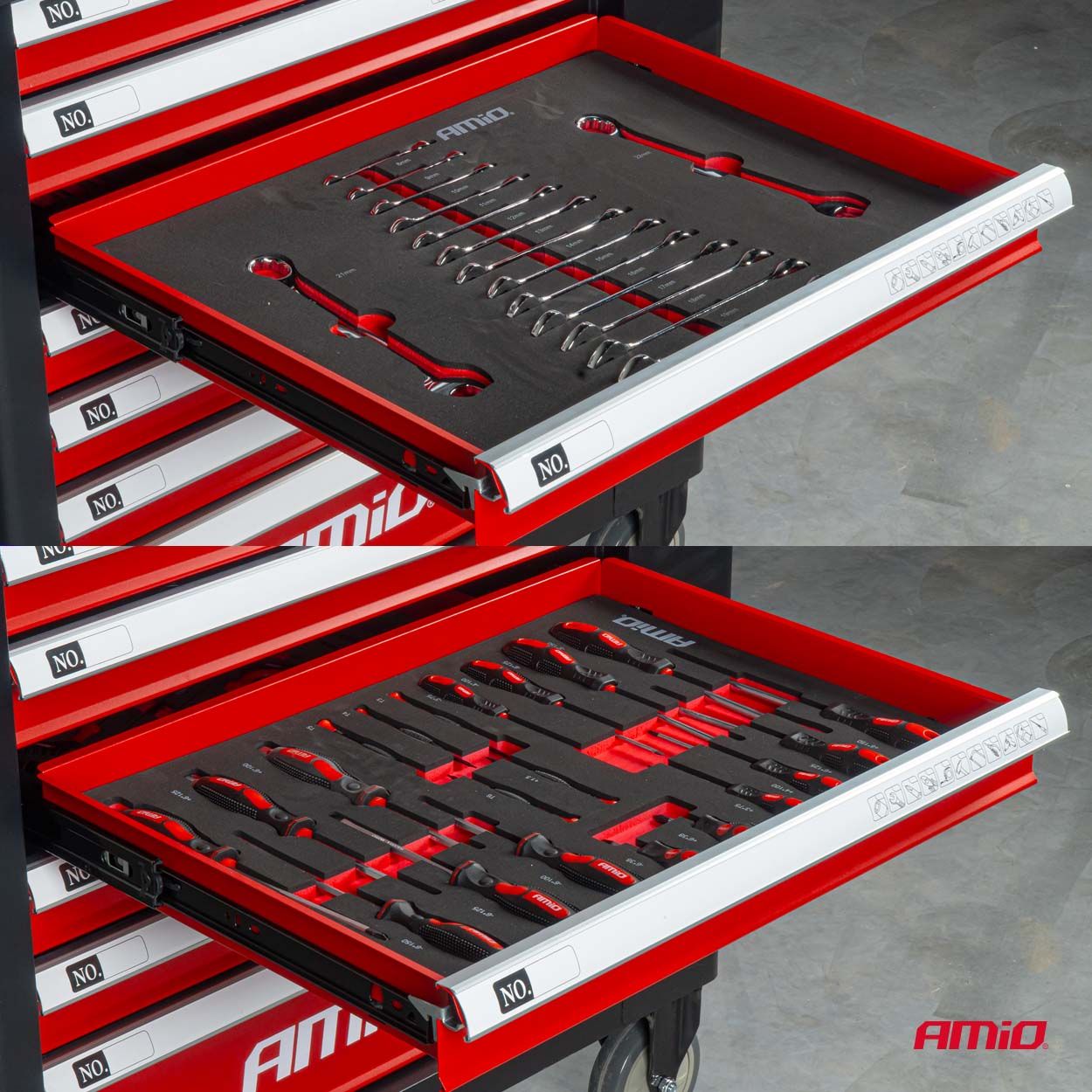 Tool Cabinet with 258-piece Tool Set 840x460x870mm AMIO-04892