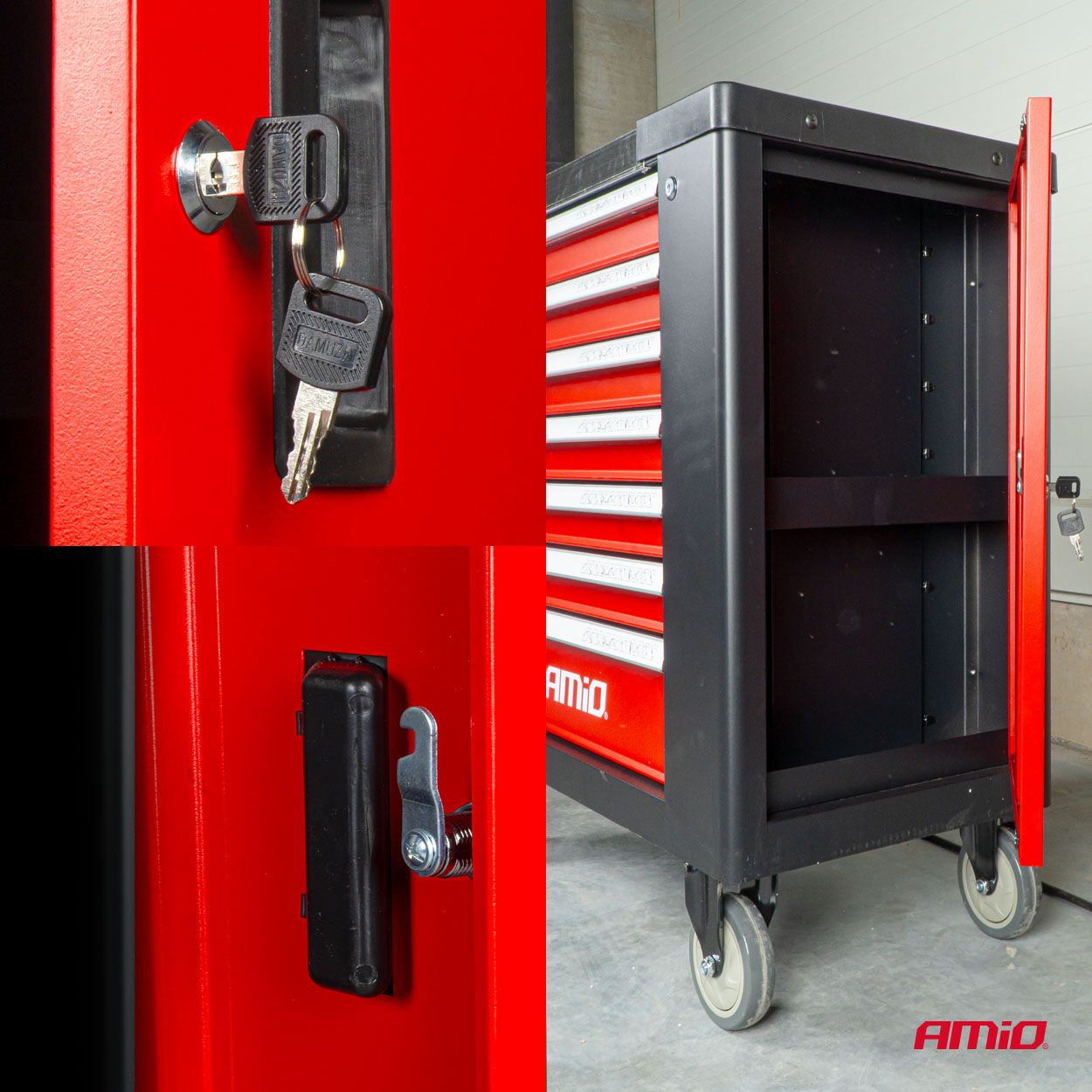 Tool Cabinet with 258-piece Tool Set 840x460x870mm AMIO-04892